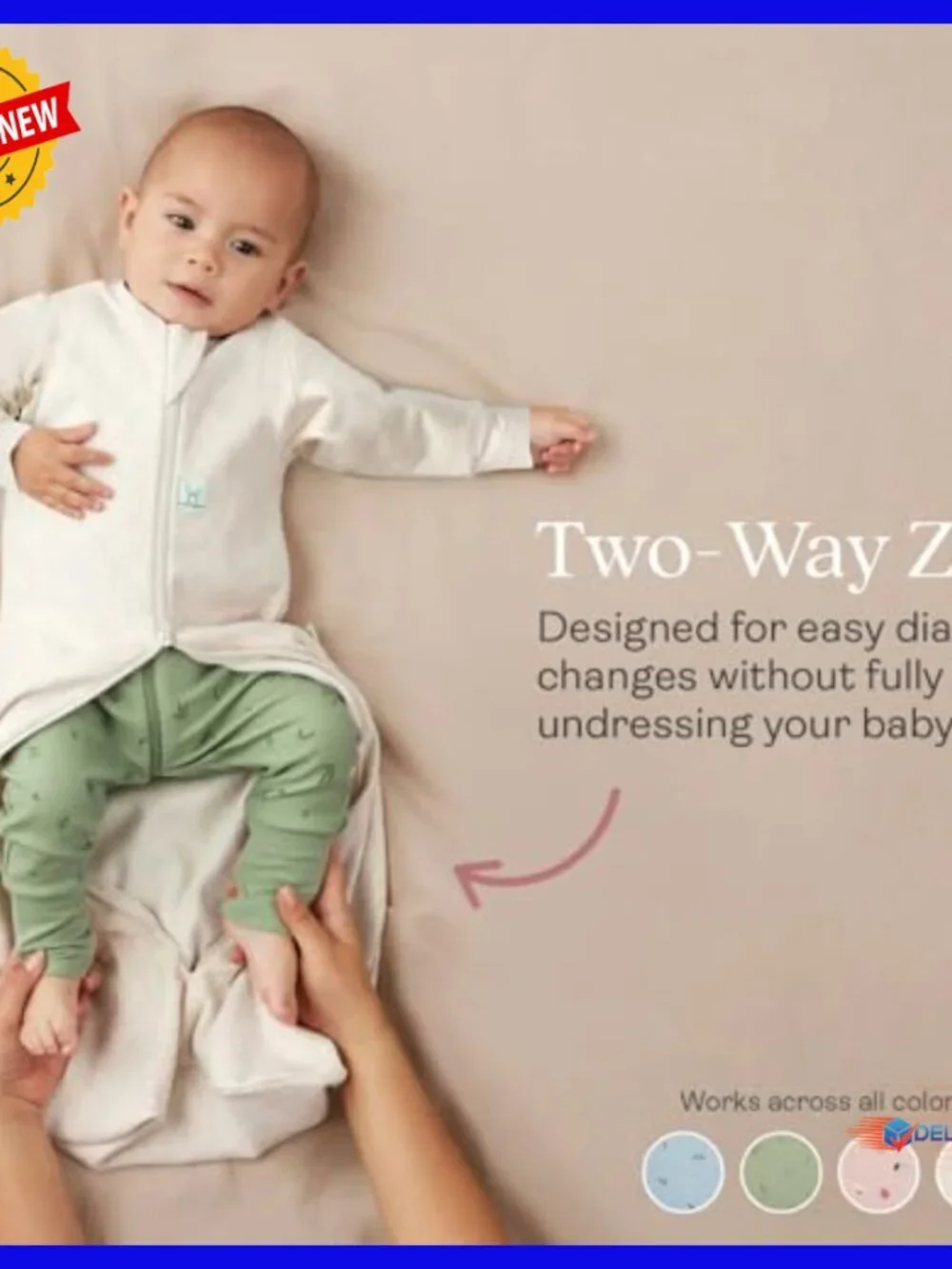 Organic Cotton Baby Sleep Sack 1.0 TOG Arms-Out Wearable Blanket 8-24 Months